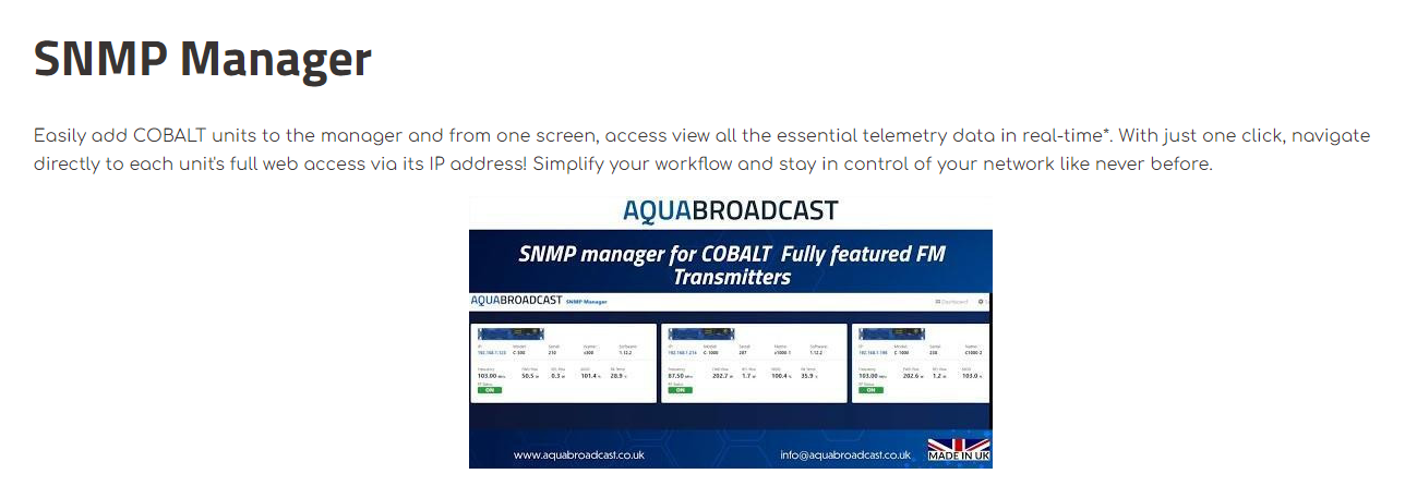 Aqua SNMP_mgmt